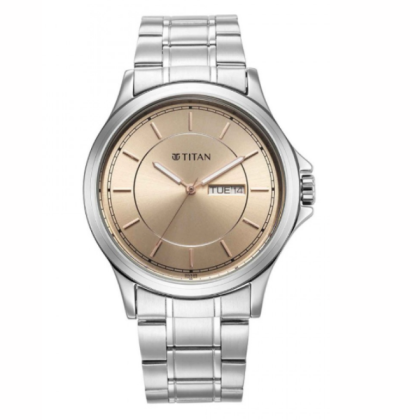 Titan Urban 1870SM03 Beige Dial Stainless Steel Strap Quartz Men Watch